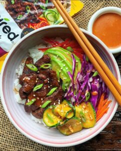 Vegan Korean BBQ Steak Bowls - Nasoya